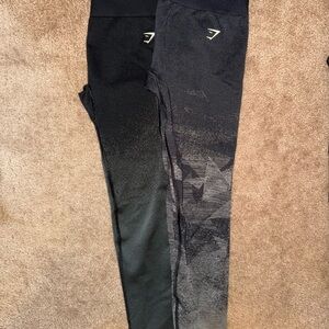 Gymshark Black and Gray Leggings Sleek Stretchy Design